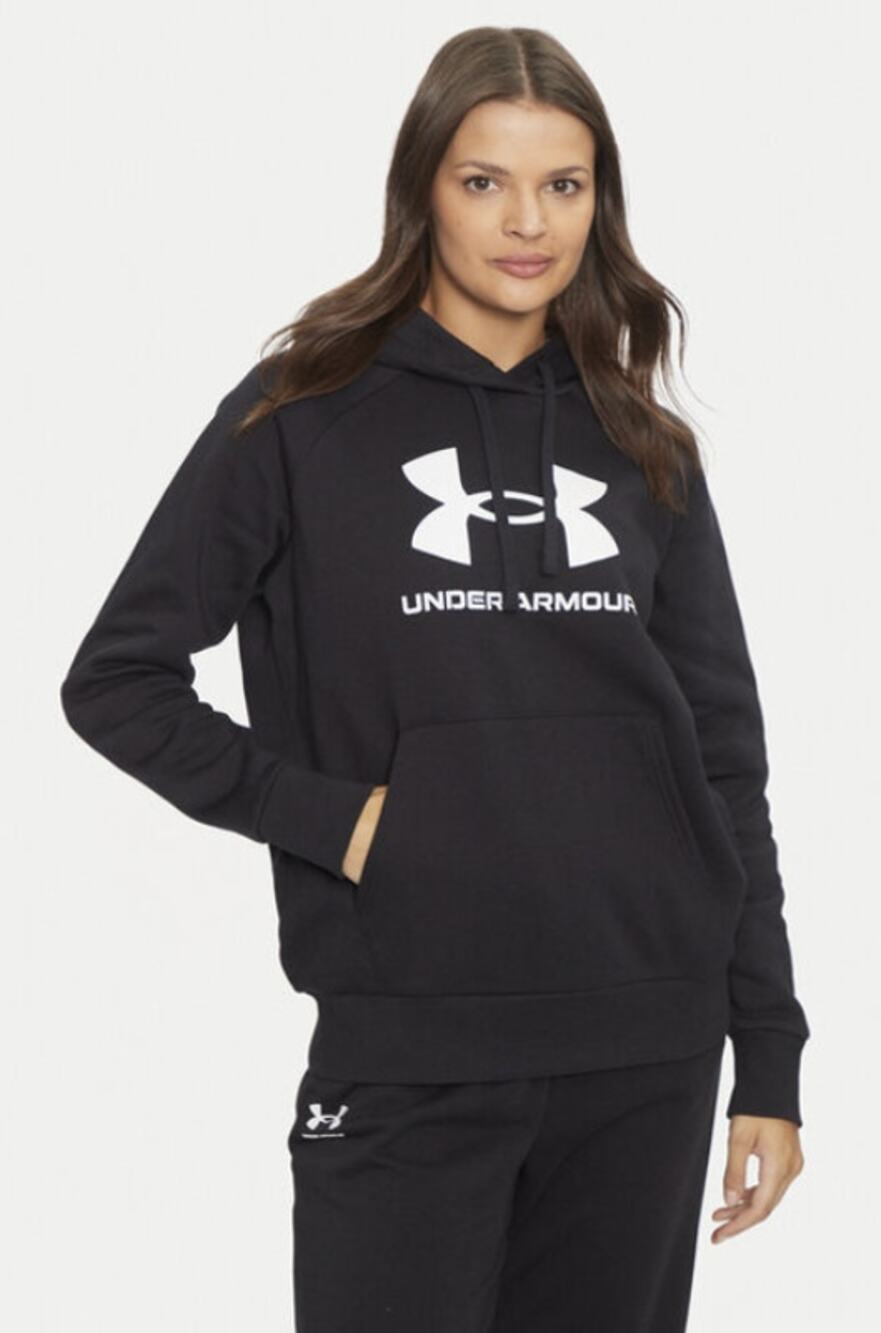 Under Armour Women's XL Black UA Rival Fleece Big Logo Hoodie R5-25